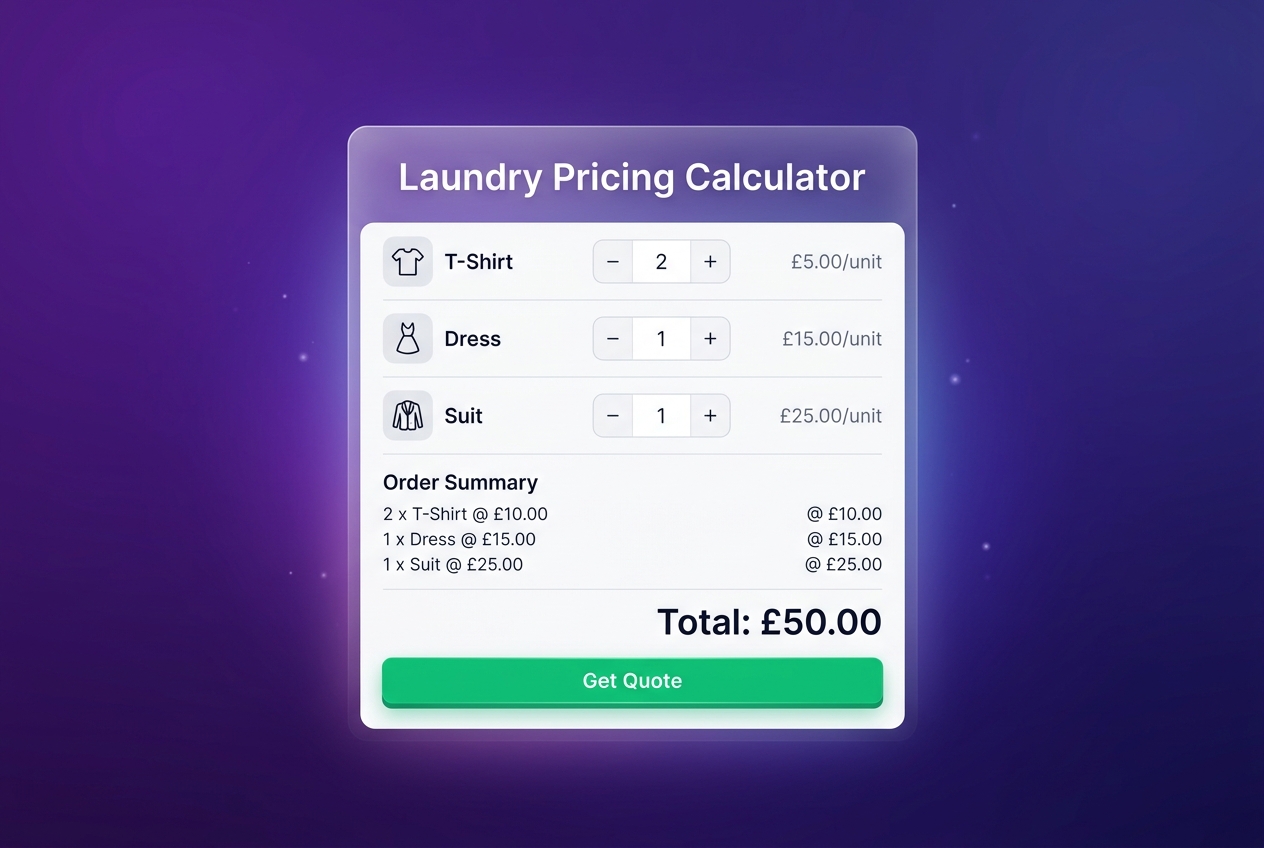 Laundry Dream Calculator web application